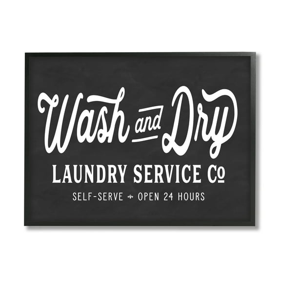 Stupell Industries Wash and Dry Laundry Service Co. Vintage Store Typography, 24 x 30, Designed by Lettered and Lined