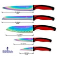thumbnail image 2 of SiliSlick Juego de Cuchillos de Acero Inoxidable de 5 Piezas con Mango Azul Recubierto de Titanio, 2 of 8