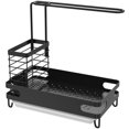 thumbnail image 2 of MesaSe Sponge Holder Kitchen Sink Caddy Organizer Kitchen Sink Caddy Sponge Holder 3 in 1 Sink Organizer with with Towel Rack and Removable Drain Tray 9.8 x 6.7 x 9.5in, 2 of 9