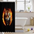 thumbnail image 3 of Tiger Print Kids Shower Curtains,Wild Animals Skin Fur Black Brown Bathroom Curtains for Boys Girls Adults,Flame Tiger Fashion Rustic Farmhouse Waterproof Curtains,12 Hooks Suits,72" W x 72" L, 3 of 6