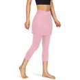thumbnail image 3 of Labakihah dresses for women 2022 Women Tennis Skirted Leggings Pockets Elastic Sports Yoga Capris Skirts Legging Pink XL, 3 of 6