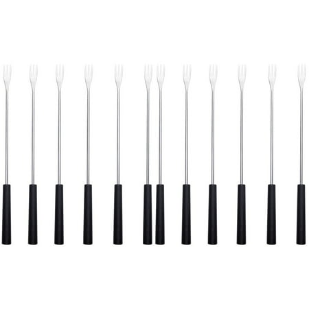 

BESTONZON 12 Pcs Stainless Steel Fondue Forks Cheese Fondue Forks Fruit Fork Kitchen Grill Forks