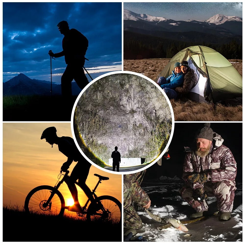 Super Bright LED Flashlights Rechargeable, 100000 Lumens XHP70 Tactical Flashlight, High Lumens 5 Modes Zoomable Waterproof Handheld Flashlights for Emergency Hiking Hunting Camping