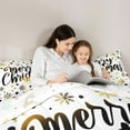 thumbnail image 5 of Manfei Merry Christmas 3 Pieces Queen Comforter Set for Teensfemale Men,Gradient Xmas Snowflake Ultra Soft Bedding Sets,Polka Dots Bedding Comforter Set,Breathable Home Decor,Reversible, 5 of 8