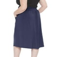 thumbnail image 3 of Stretch Is Comfort Women's Casual Ruched Below Knee Length Midi Skirt with Pockets | Adult Small- 3x, 3 of 6