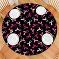 thumbnail image 2 of Breast Cancer Round Fitted Tablecloth with Elastic Edge,Dining Table Cover Waterproof,Outdoor Round Tablecloth for Camping,Dining,Indoor and Outdoor, 2 of 7