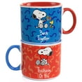thumbnail image 2 of Gibson Peanuts Snoopy Songs 4 Piece 21oz Stoneware Mug Set in Assorted Designs, 2 of 5