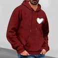 thumbnail image 2 of Ltctricy Mens Valentine's Day Sweatshirt Hoodies Fashion Long Sleeve Pullover Casual Cute Heart Printed Shirt, 2 of 5