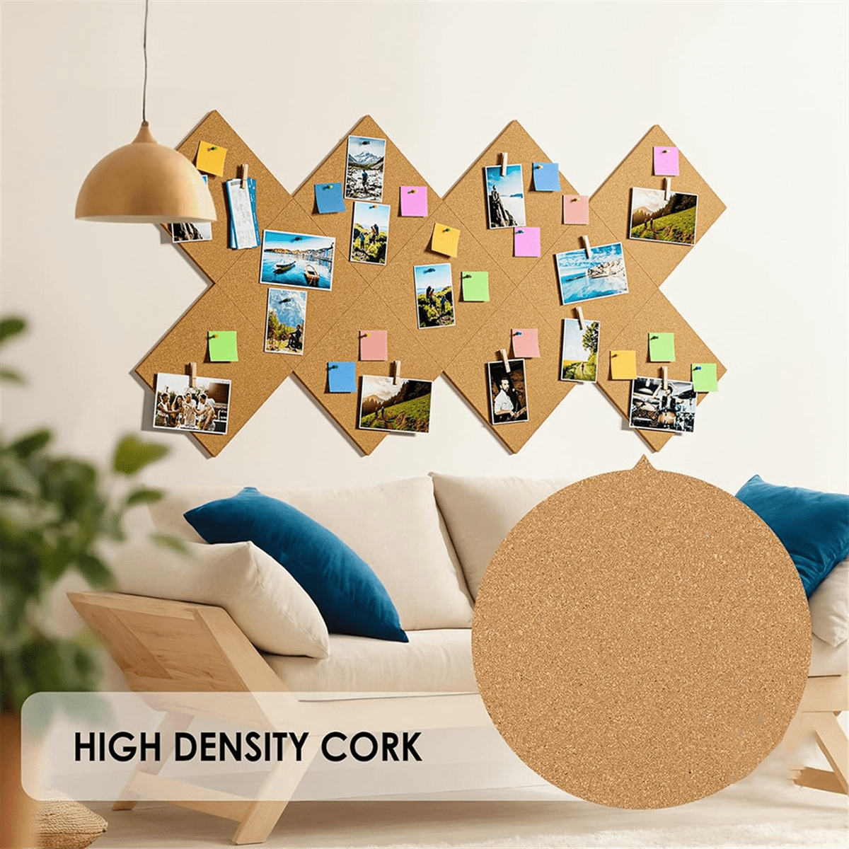 12inch x 12inch Cork Tiles, 6 Pack Cork Boards for Wall