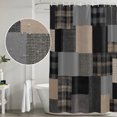 thumbnail image 4 of Gray Gingham Shower Curtain Set - Small 36" x 72" Washable Bathtub Curtain with 12 Hooks, Abstract Buffalo Plaid Solid Color Patchwork Waterproof Fabric Stall Shower Curtains for Bathroom Décor, 4 of 8