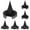 Black 3PCS & Silver 3PCS, variant on Witch Hat Birthday Hats Unique Wizard Hat 1PCS Halloween Decor