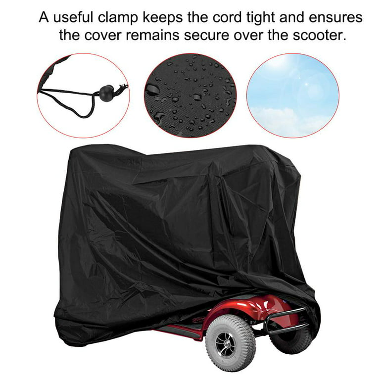 WALFRONT Elderly Mobility Scooter Cover, Rain Protection Wheelchair Professional Cover (Black) -
