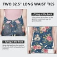 thumbnail image 6 of Pioneer Flower Floral Print Pattern Apron-Garden Aprons for Women with Pockets-Cotton Linen Waterproof Kitchen Cooking Gardening Aprons Adjustable for Kitchen,Cooking,BBQ and Salon 33x27 Inch, 6 of 7