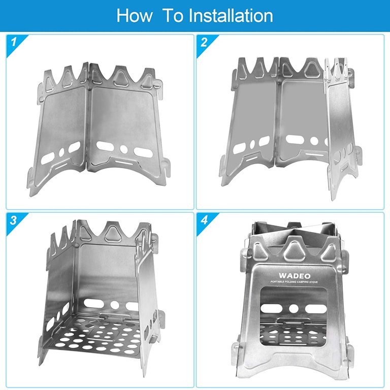 Backpacking Wood Stove, WADEO Foldable Camping Stove, Stainless Steel  Foldable Camping Stove with Compact and Lightweight Design for Outdoor  Cooking - Walmart.com