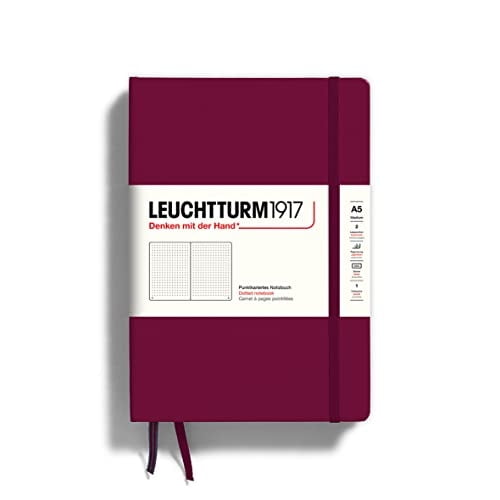 Cuaderno tapa dura LEUCHTTURM1917 puntos A5 Rojo puerto 251 páginas