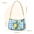 thumbnail image 3 of FORMRS Womens Shoulder Bag with Chain Strap Clutch Purse Cute Tote Handbag, Cartoon Plaid Lemon, 3 of 7
