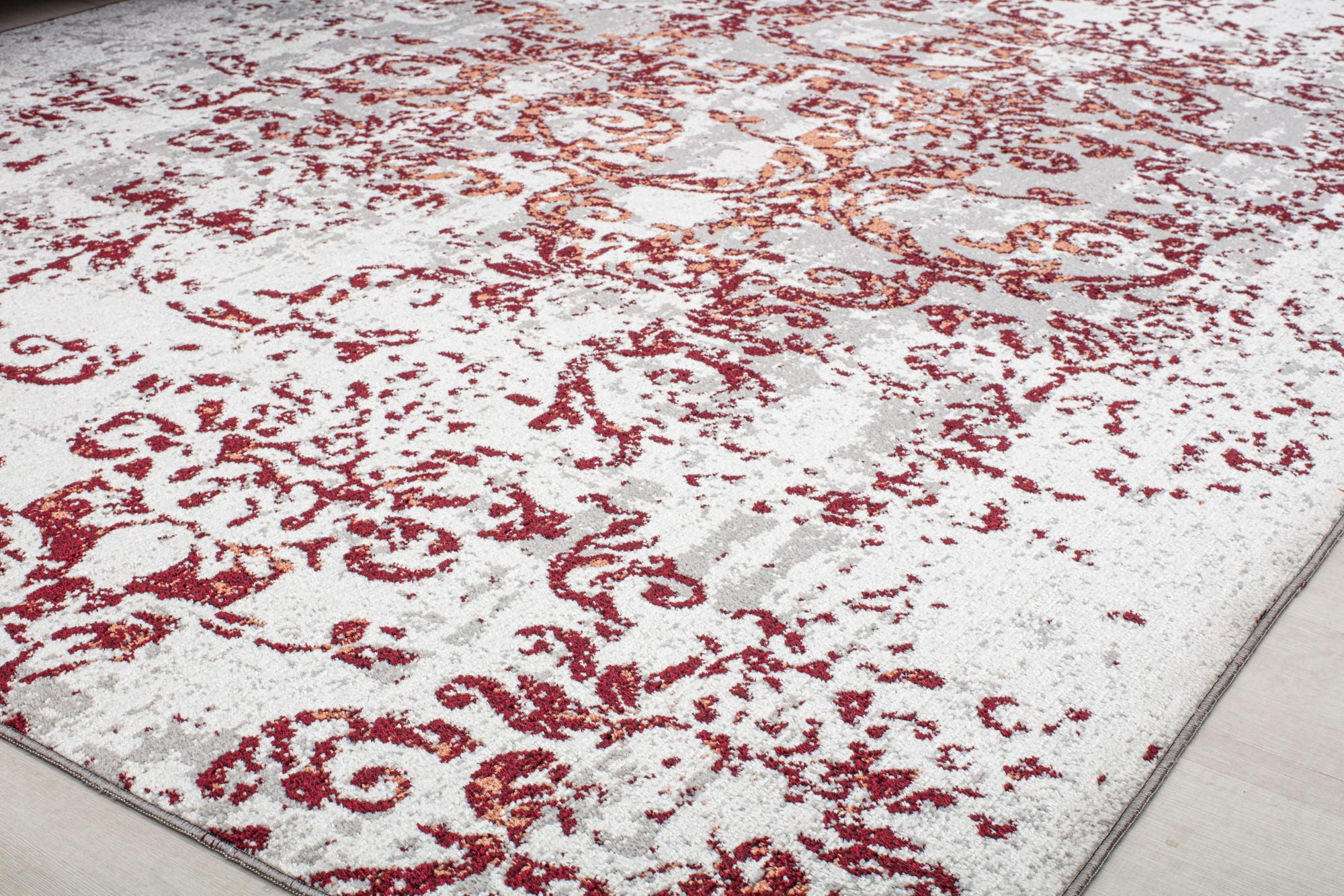 Rugs America Jaelyn JD30B Polar Symphony Distressed Transitional White Area Rug, 2'6" x 8'