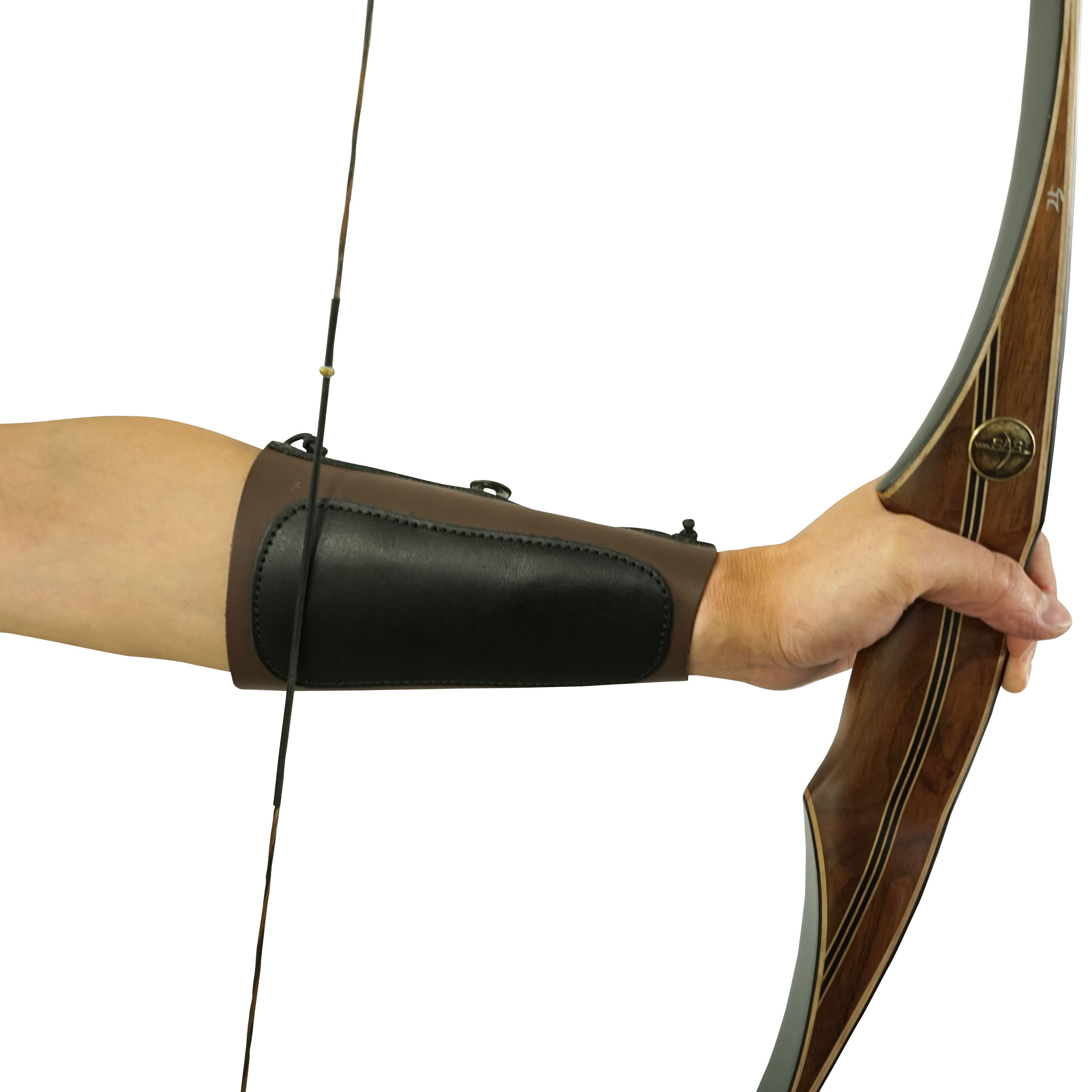 SAS Leather Traditional Arm Guard with Stretch Cord Archery Bow Range Longbow 