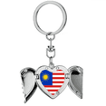 thumbnail image 1 of Malaysia National Flag Asia Country Heart Angel Wing Key Chain Holder, 1 of 3