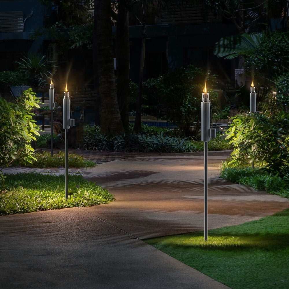 Stainless Steel Outdoor Torches, Citronella Oil Lamp, Set of 4 (Barrel) for Bedroom, Living Room,  Kitchen