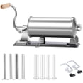 thumbnail image 1 of MASTER FENG Sausage Stuffer - Stainless Steel Homemade Manual Sausage Maker Horizontal Meat Filling Kitchen Machine, Packed 8 Stuffing Tubes (6 LBS /3.5L Horizontal), 1 of 7