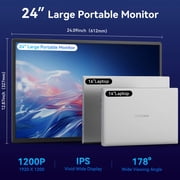 Blackview 24 inch Large Portable Monitor, 100Hz Gaming Monitor, 1200P IPS FHD Laptop Screen Extender, USB-C HDMI Travel Second Monitor for Laptop,MacBook,Desktop,PC,PS4/5, with Adjustable Stand&VESA