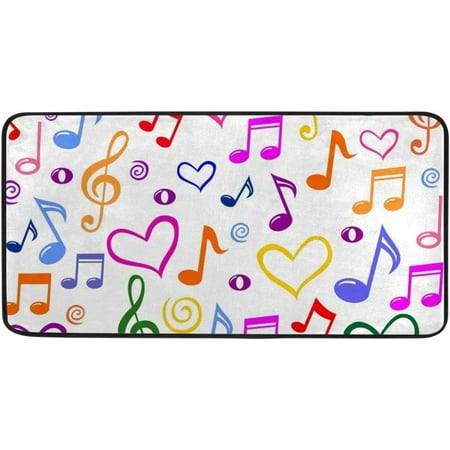 

BESTKITTY Kitchen Floor Mat Non Slip Absorbent Comfort Music Notes Colorful Decor Standing Mat Soft Kitchen Runner Rug for Hallway Entryway Bathroom Living Room Bedroom 39 x 20 Inch