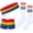Rainbow/White, variant on 5 Pieces Sweatbands Striped Socks Set Sports Headband Wristbands High Tube Socks 80s Accessories Costumes
