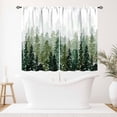 thumbnail image 5 of Forest Curtains,Watercolor Green Forest Pine Trees Natural Landscape Printed Drapes Treatments for Bedrooms Living Rooms Kitchens Cafe 2 Panel,55X39 Inch, 5 of 6