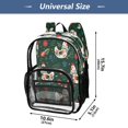thumbnail image 4 of Large Clear PVC Backpack Heavy Duty See Through Backpack for Adults Work Travel, Dark Green Floral Hen Printed 12L, 4 of 8