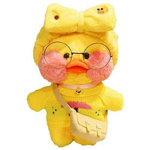 Poupée en Peluche Jaune Canard Acide Hyaluronique + Manteau Jaune + Sac