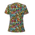 thumbnail image 5 of Wukai Color Summer Casual V-Neck Graphic Tees for Women: Lightweight and Breathable Summer Tops with Stylish Design-Large, 5 of 8