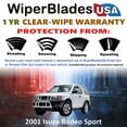 thumbnail image 2 of 2001 Isuzu Rodeo Sport Beam Wiper Blades Wipers w/1yr Warranty (Set of 3) w/Rear Wiper (WiperBladesUSA), 2 of 5