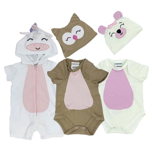 Set de 3 Pañaleros Unicornio, Bua, Osita Talla 6 meses Kiss Ropa de Recién Nacido
