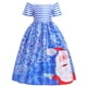 thumbnail image 1 of Vestido de Navidad para niños, vestido estampado de tela forjada, vestido de princesa para niña de Papá Noel navideño, 1 of 6
