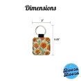 thumbnail image 5 of Orange Marigolds Flowers Watercolor Faux Leather Square Keychain, 5 of 7