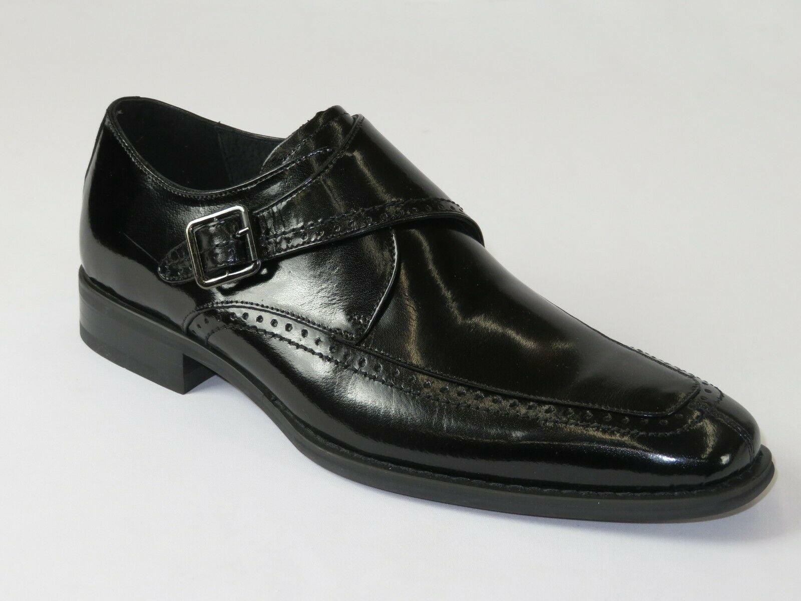 Download Men Leather Dress Shoes GIOVANNI Mock toe Buckle Strap European AMATO Black - Walmart.com ...