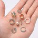 thumbnail image 5 of Juego de 8 pendientes de oro con forma de oreja brillante para mujer, 5 of 5