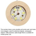 thumbnail image 4 of LED Madera Bola Soporte Exhibición Base 5x2cm Blanco Luz Redondo USB Interruptor para Cristal Bola Piedra Unique Bargains pedestales de exhibición decorativos, 4 of 5
