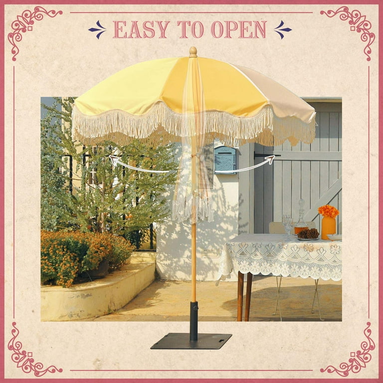 abba 11 patio umbrella Abba Patio Lyon 11 ft. Steel Market Horizontal Tilt Patio Umbrella in Light Blue
