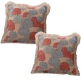 thumbnail image 1 of Fundas de almohadas para sofá, almohadas de algodón con volantes a rayas de 18 x 18 pulgadas para sala de estar, funda de almohada bohemia con cremallera o lindas almohadas para exteriores, 1 of 5