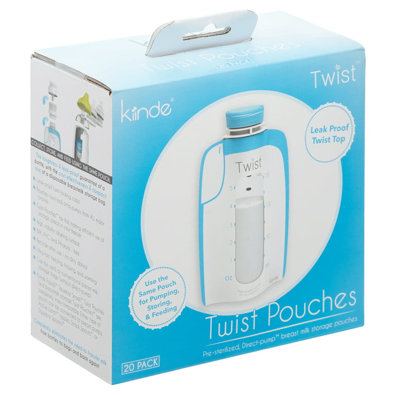 Kiinde Twist Pouch Direct-Pump For Breast Milk Storage Bags 6 Ounce, pack  of 90