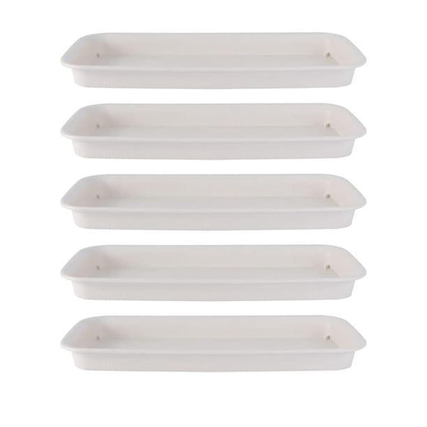 5 bandejas para plantas, platillos para macetas, bandeja de drenaje para macetas de jardín. Blanco