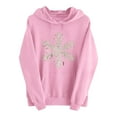 thumbnail image 3 of Christmas Sweatshirts for Women Women'S Hooded Hoody Long Sleeve Drawstring Print Oversized Fall Pocket Tops Women Hoodies Pink S, 3 of 5
