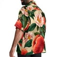 thumbnail image 3 of Peach Men's Short Sleeve Poplin Shirt, Button Down Casual Summer Beach Printed Unisex Shirt, 3 of 6