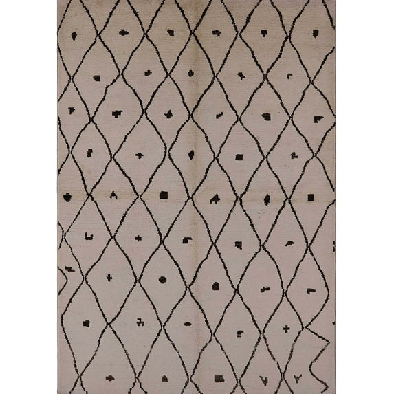 Ahgly Company Machine Washable Indoor Rectangle Industrial Modern Khaki Rose Pink Area Rugs, 2' x 5'