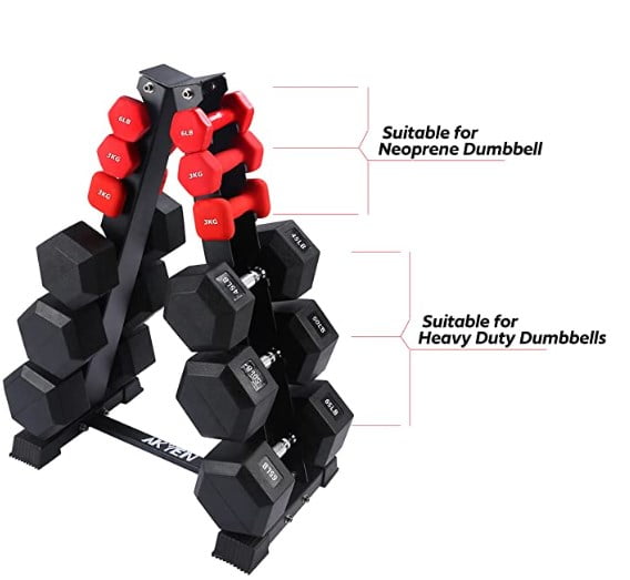 Miumaeov 6-Tier Dumbbell Weight Rack,A-Frame Design,Home Gym Storage Racks,Strength Training Dumbbell Rack Stand Only,40" H,660 lbs Capacity