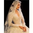thumbnail image 3 of Long Wedding Bridal Veils Appiques Edge 1 T Tulle Cathedral Veil with Comb White Velo De Novia Voile Mariee, 3 of 7
