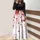 thumbnail image 2 of Vestido largo de manga larga con cuello redondo y estampado de Halloween para mujer Fridja  yut2769, 2 of 6