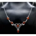 thumbnail image 2 of 925 Sterling Silver Baltic Amber Gemstone Handmade Jewelry Necklace Size-17-18, 2 of 4